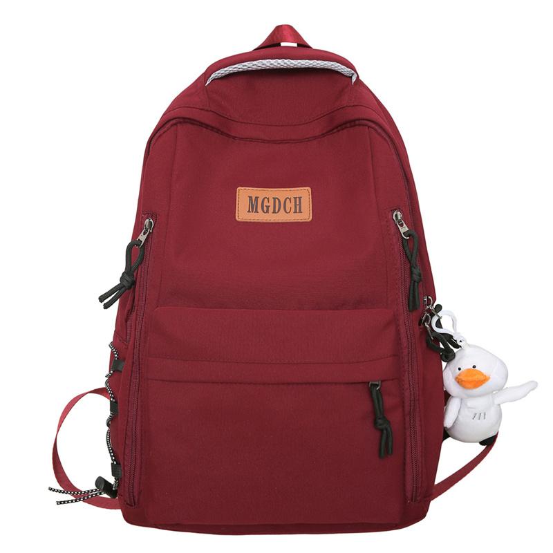 Student Schoolbag Women's Solid Color Backpack Men Large Capacity Middle School Students Third To Sixth Grade Backpack