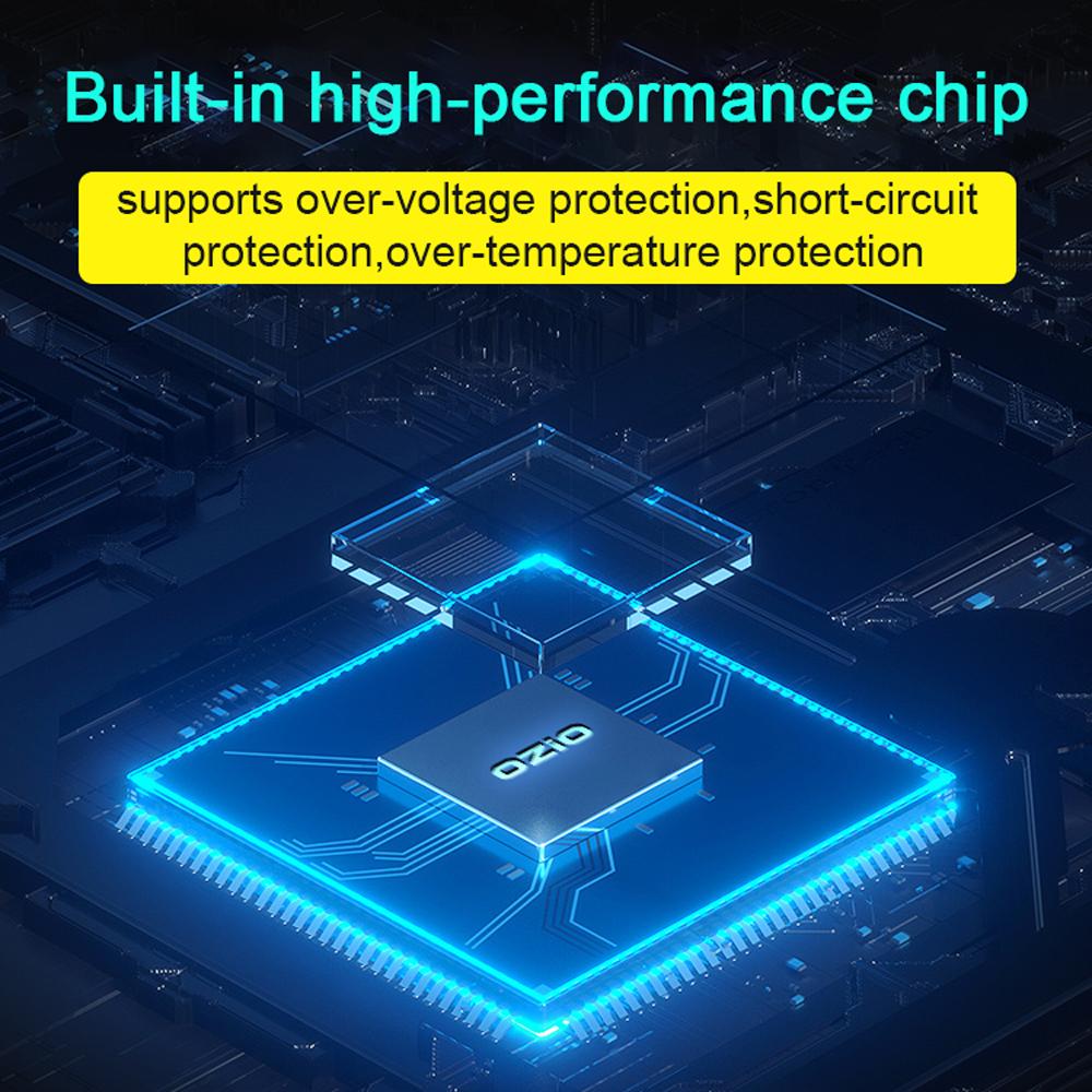 OZiO Kfz-Ladeadapter, multifunktionales Schnellladegerät mit Spannungsanzeige für 12–24 V Auto