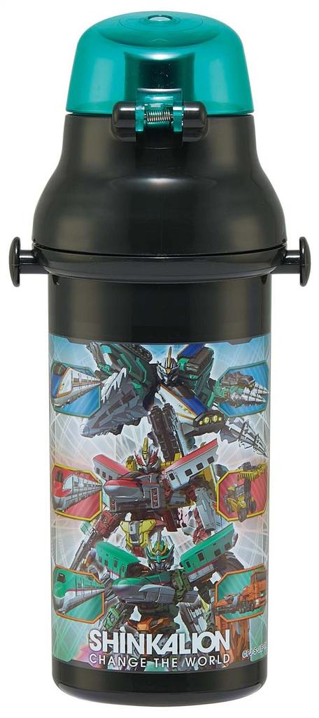 Garrafa Infantil Plástica para Água Skater Shinkalion PSB5SANAG, 480ml, Abertura de Um Toque, Antibacteriana, Amigável para Crianças, Leve, Japão,