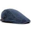 Vintage Distressed Cotton Newsboy Beret - Unisex Spring/Summer Casual Duckbill Cap