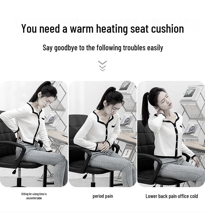 Integrated Heated Seat & Backrest Cushion for Office Chairs - Perfect for Autumn & Winter