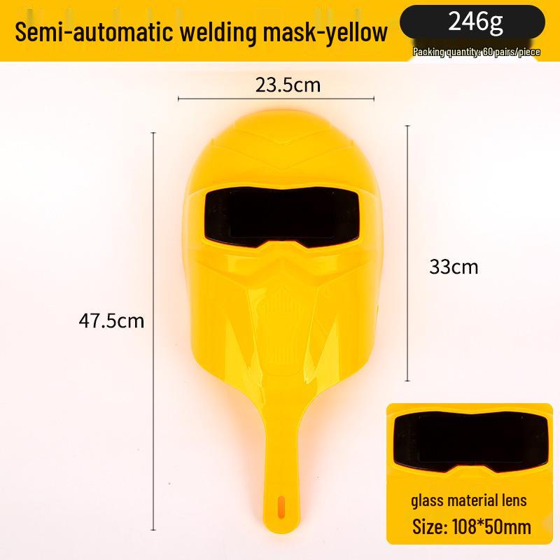 Handheld Electric Welding Mask - UV Resistant, Drop-Proof, Thickened Plastic Protective Cap