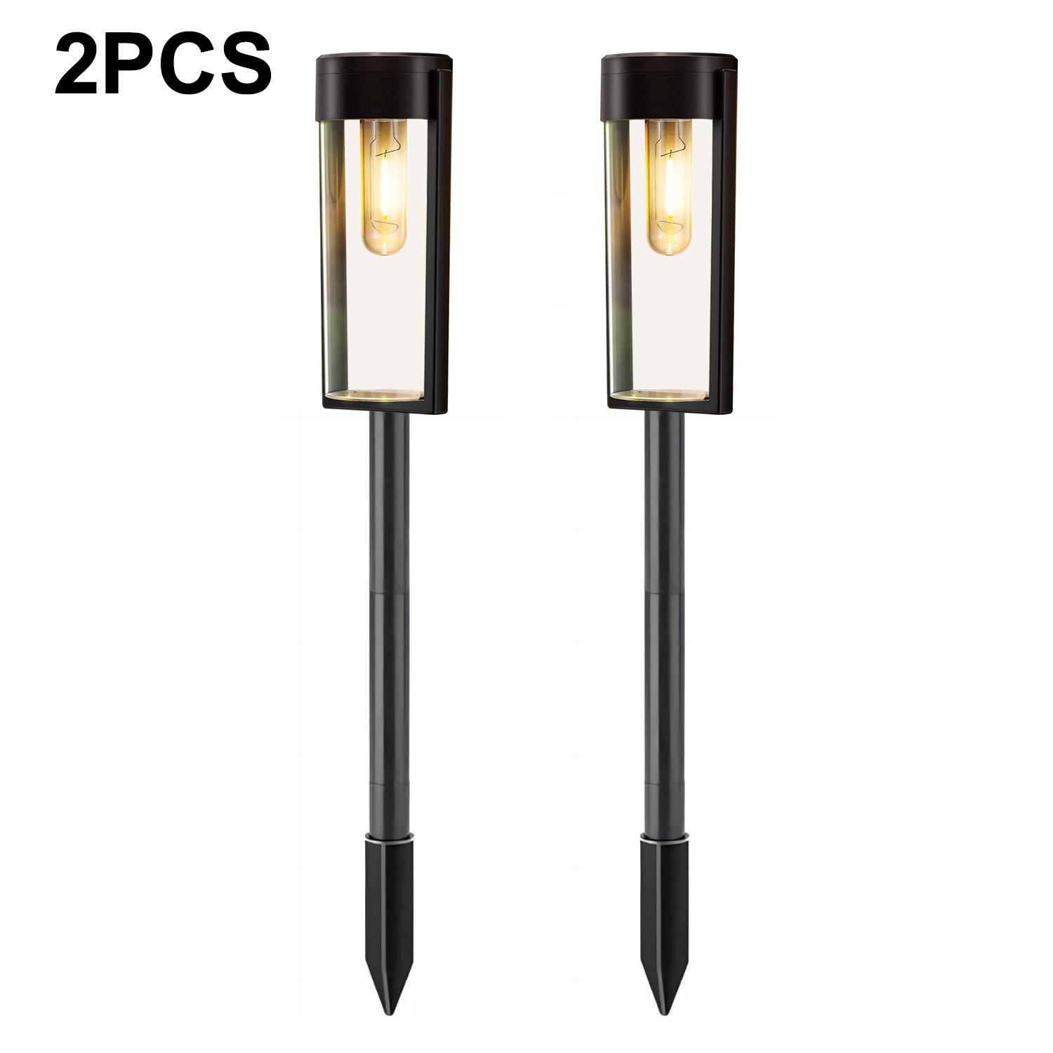 

Светодиодные солнечные светильники для дорожек, уличные лампы накаливания на вольфрамовой нити, стеклянные солнечные садовые светильники, ландшафтное освещение для двора, газона, дорожки, проезда 2pcs