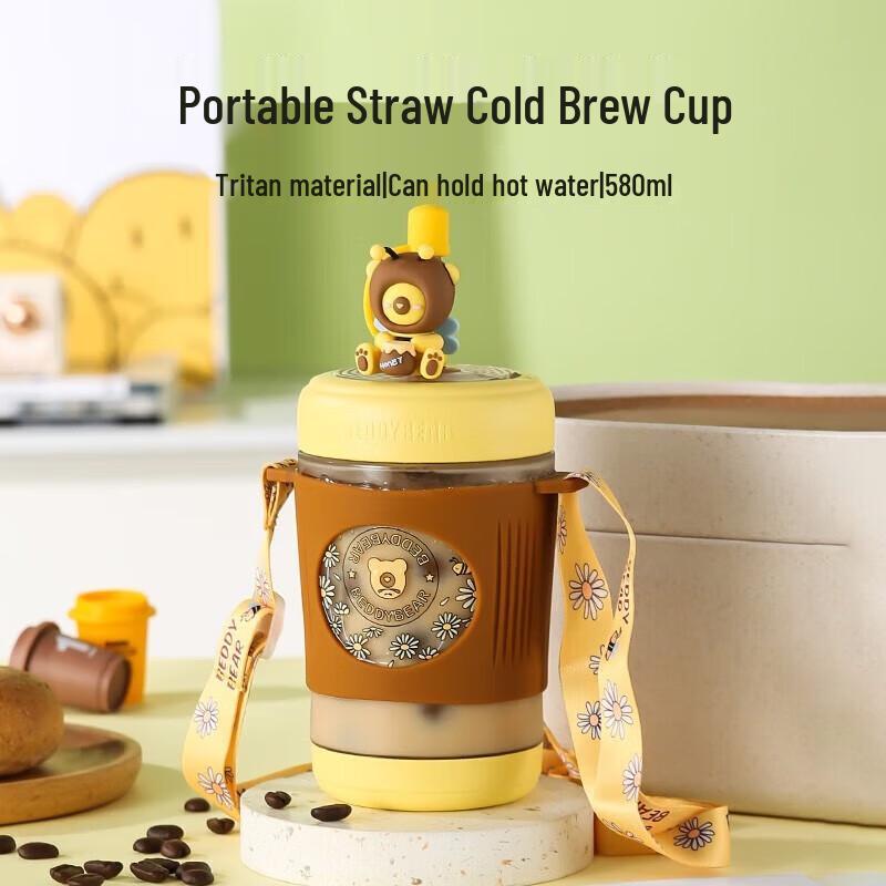 

Beiju Xiong Kids Tritan Straw Water Bottle, 580ml