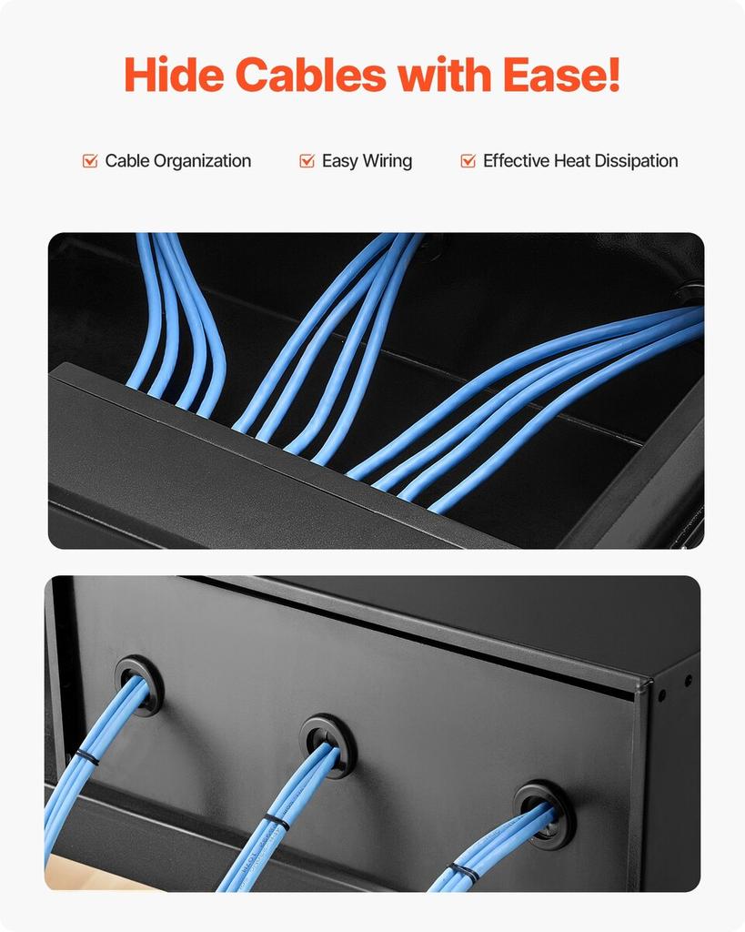 4U Rack Mount Drawer, 22.68 Kg Max Load-Bearing, Lockable Server Cabinet Case, Sliding Drawer with Lock and Cable Management Holes, for Network