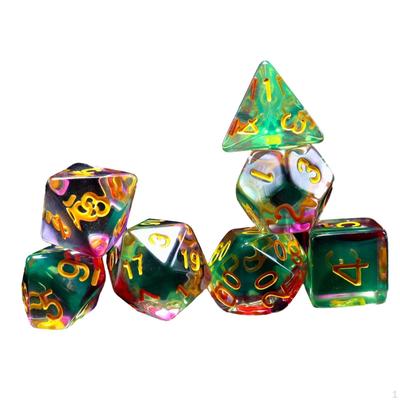 7 Stuks Meerzijdige Dobbelstenen Polyhedrisch Acryl voor Kaartspellen Spellen