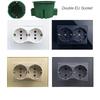 Tempered Glass Double Socket for Round Boxes – Black, White, Gold, Gray