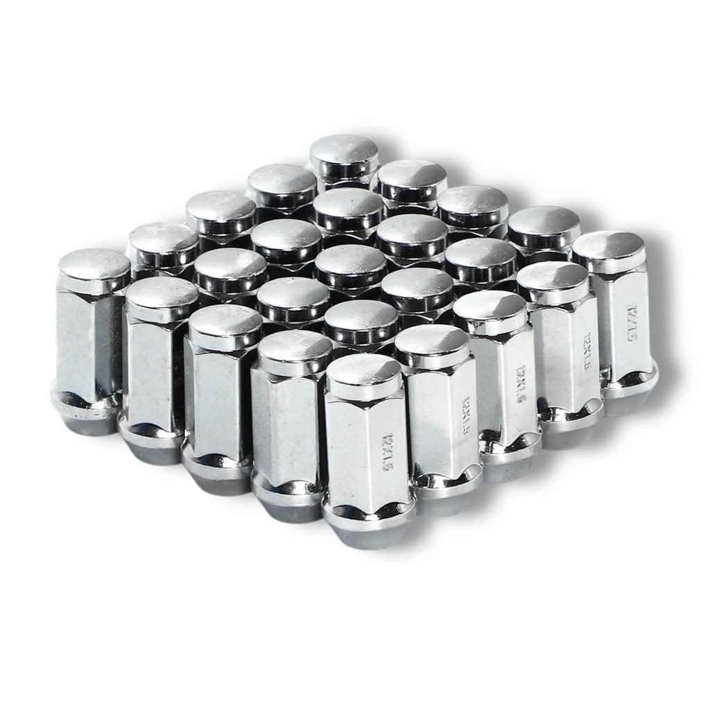 Kanoan M12 X Long Steel Wheel 24pcs 1pc for Land Chrome High Universal Aftermarket Parts P1.5 Nuts, 19HEX, 45mm, 60°, + (25pcs Total) Toyota,