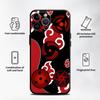 Case for iPhone 13 12 11 Pro Max XR 7 8 15 16 14 Plus XS Max Black Soft Phone Cover Akatsuki Cool Cloud