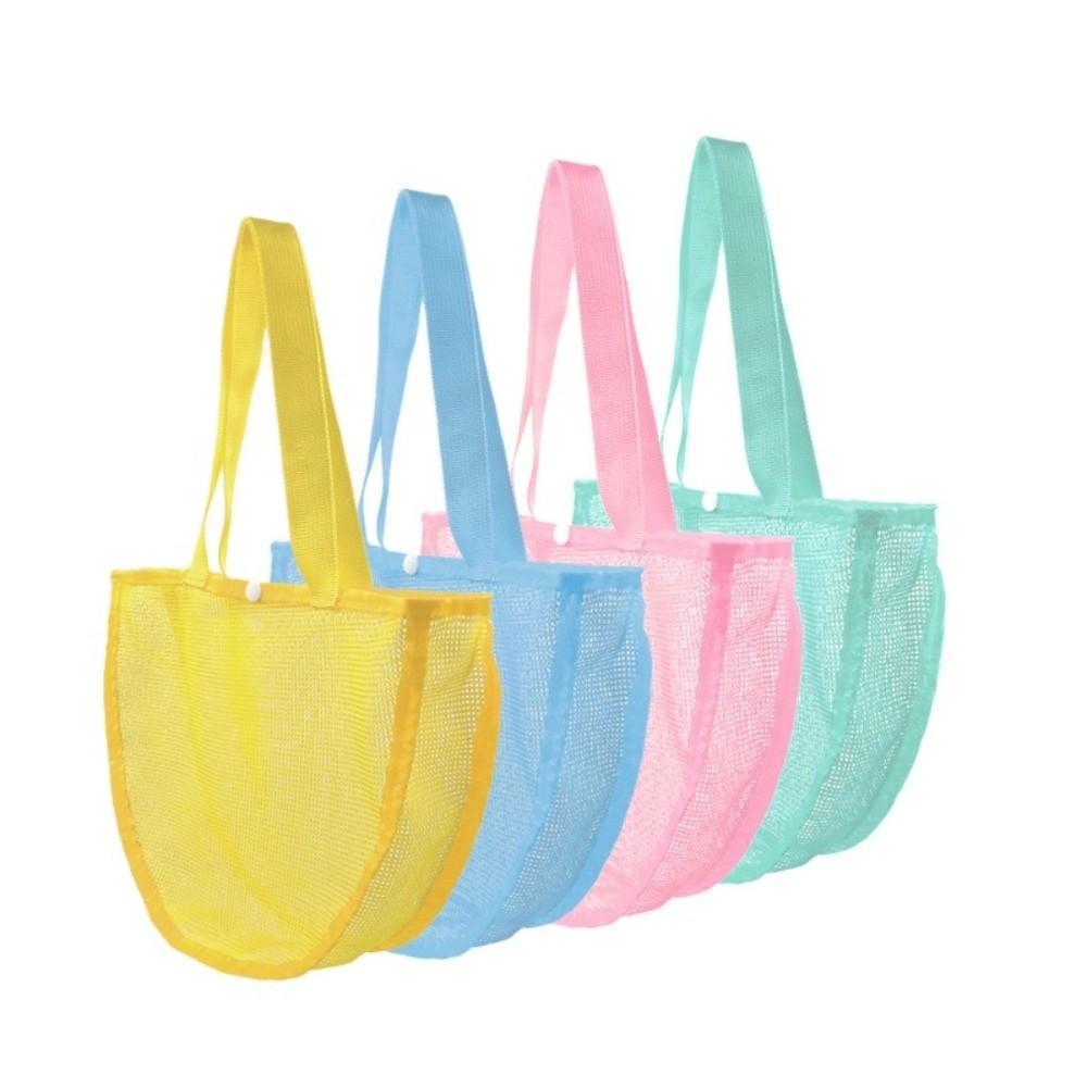 Waterproof Solid Color Mesh Pouch Lightweight Toy Storage Bag Cute Beach Bag  Gift