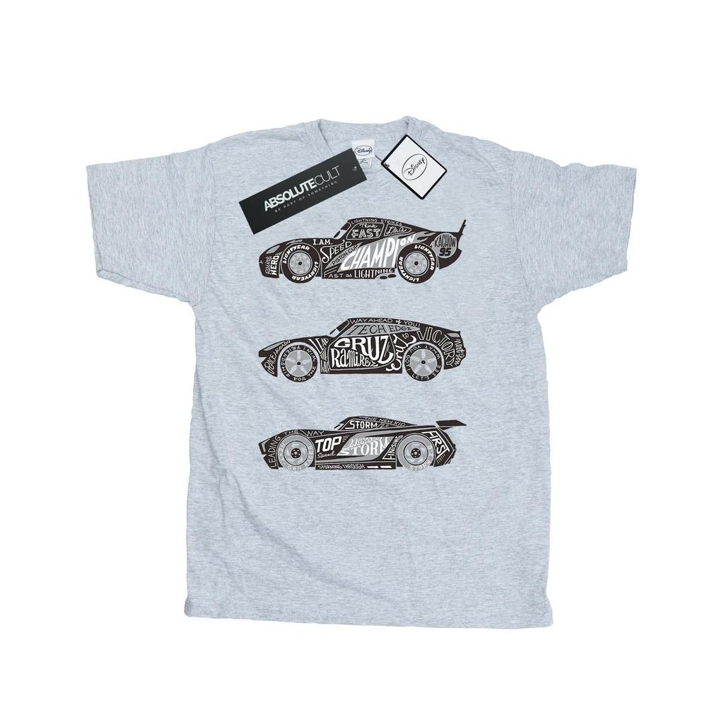 Disney Mens Cars Text Racers T-Shirt