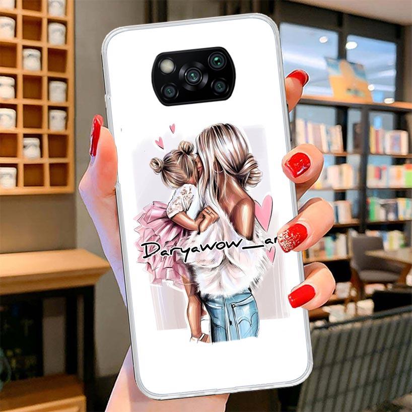 Mom Baby Girls Cover Phone Case For Xiaomi Poco F7 Ultra X7 X6 X5 Pro M7 Redmi 15C 15 13C 13 12C 12 10C 10 9A 9C 9T 9 Shell Poco