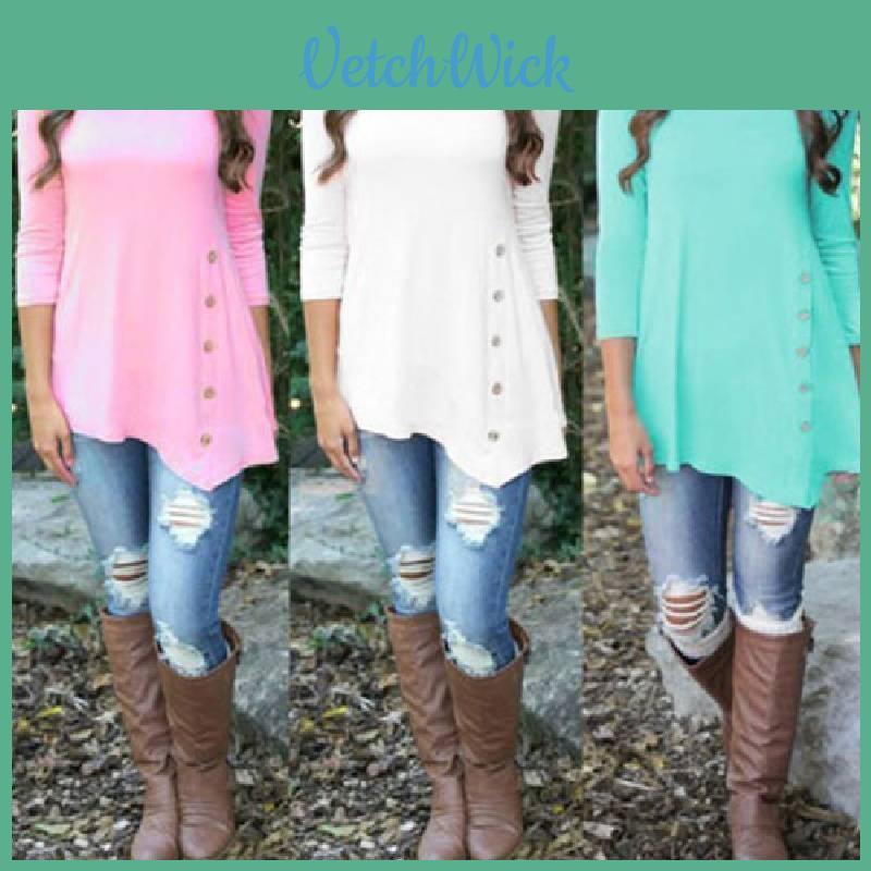 Womens Long Sleeve Casual Shirt With Loose Fit For Daily Wear
