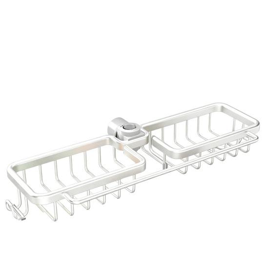 Sink Storage Rack with Hollow Design Basket 360° Rotatable Rustproof Kitchen Faucet Organizer for Sponges Brushes Cleaning Tools