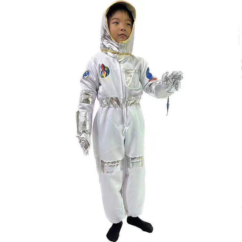 Fantasia de Astronauta Infantil Cosplay Macacão de Voo Espacial Unissex Roupa de Traje Espacial