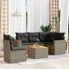 VidaXL Garden Lounge Set 6 Pcs with Grey Cushions Wicker 3224128
