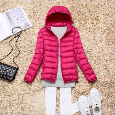 Nova jaqueta leve slim fit feminina, jaqueta curta com capuz feminina