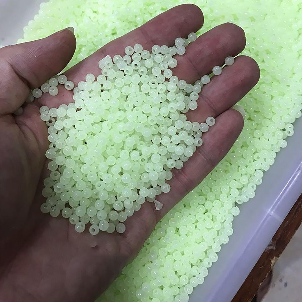 1000 Stück Angelperlen, nachtleuchtende Montageperlen, runde, leuchtende Kunststoffperlen, Angelzubehör für Süß- und Salzwasser, 6 mm