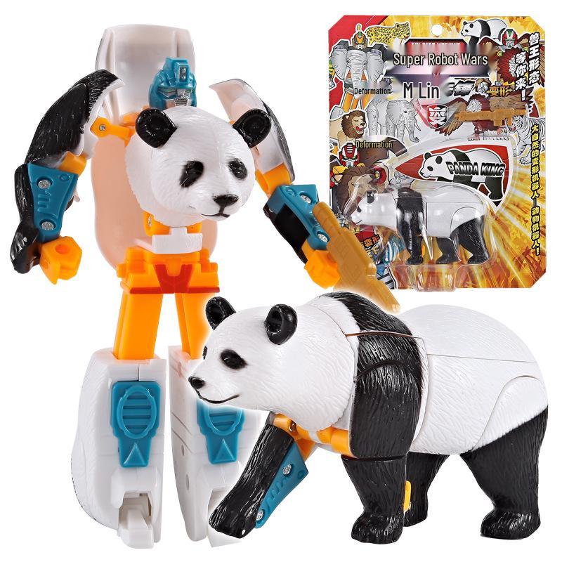 Kaelile Animal Vanguard: Transforming Mecha Warriors Puzzle - Lion, Elephant, White Tiger, Eagle, Panda Robot Toy.