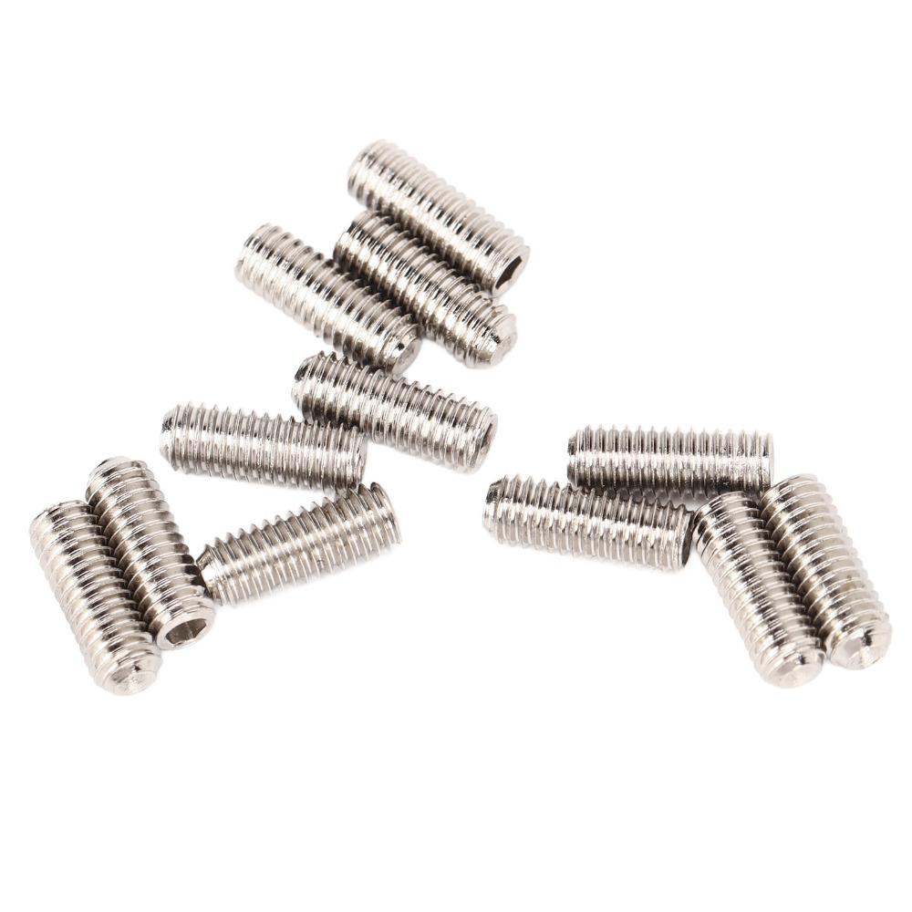12PCS Silver Color Saddle Height Adjustment Screws Electric Guitar Bridge Parts For Electric Guitar