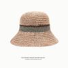 Japanese-style wide-brimmed straw hat for summer, beach fashion, vacation sun hat, handmade versatile fisherman hat, sun protection bucket hat for