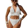 1011 Swimsuit Women's New Solid Color Split Bikini Bikini Vacation Beach Women's Swimsuit Swimsuit