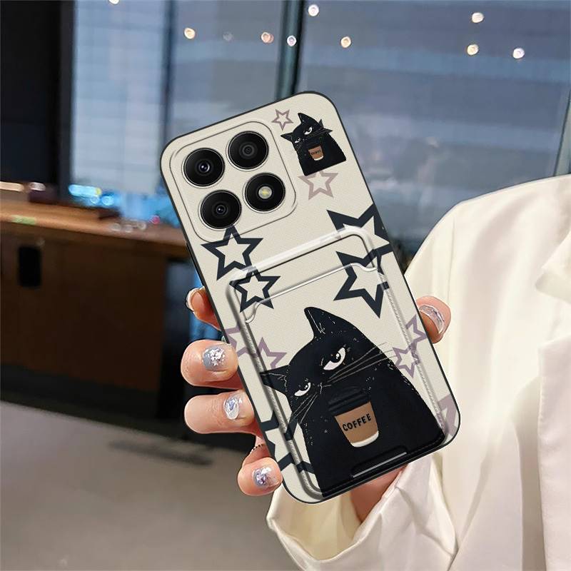 Shockproof Cartoon Phone Case For Honor X8a 4G Soft Case Cover Card Slot Silicone Protective Full Wrap Cute Back Cover