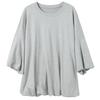 Damen locker geschnittenes Rundhals-T-Shirt mit 3/4-Ärmeln