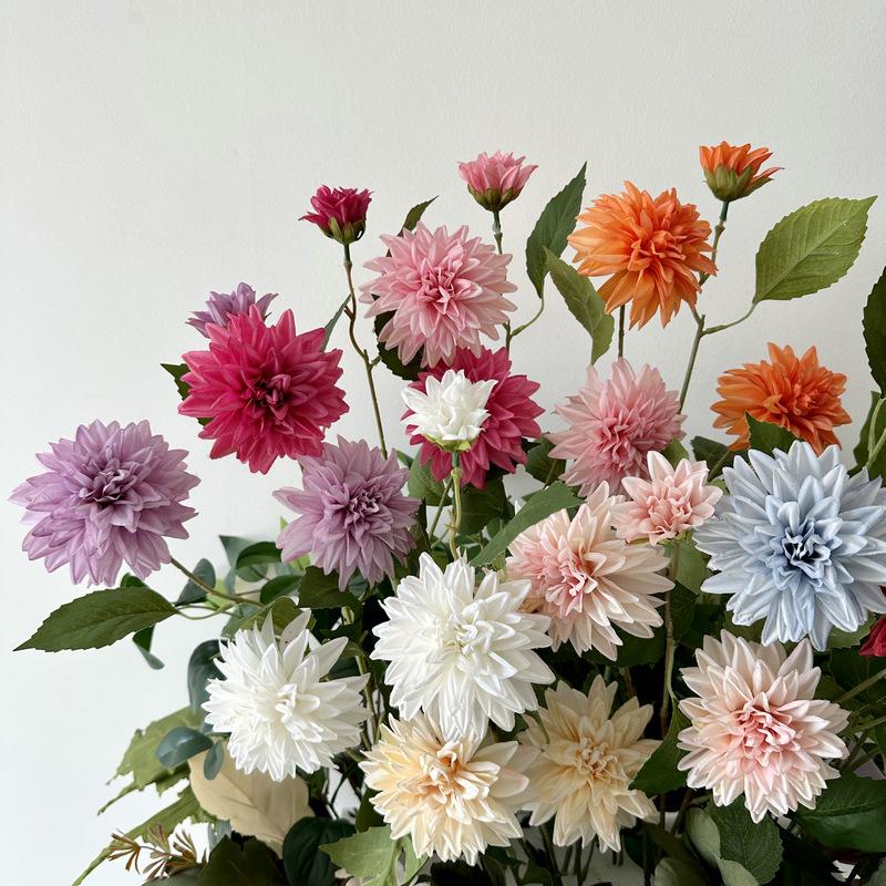 Lifelike Artificial Flower With 3 Heads Long Branch Silk Flower For Home Wedding Birthday Party Bedroom Decoration