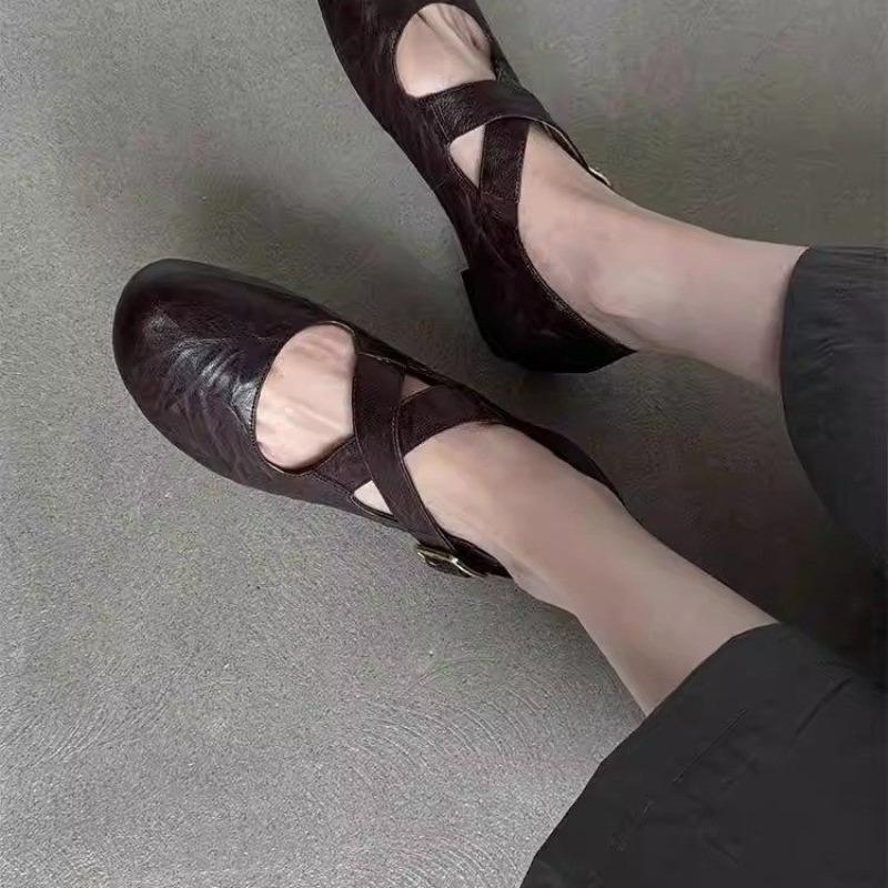 Fashion Women Ballet Dance Shoes Leather Flats Shallow Shoes Woman 2024 Trend Autumn Casual Shoes New Dress Cozy Brand Mujer Zapatillas