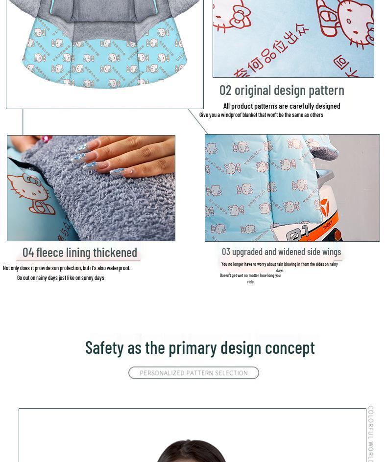 Extra dicker fleecegefütterter Windschutzscheiben- und Beinschutz für Elektrofahrzeuge - Winddichter Kälteschutz