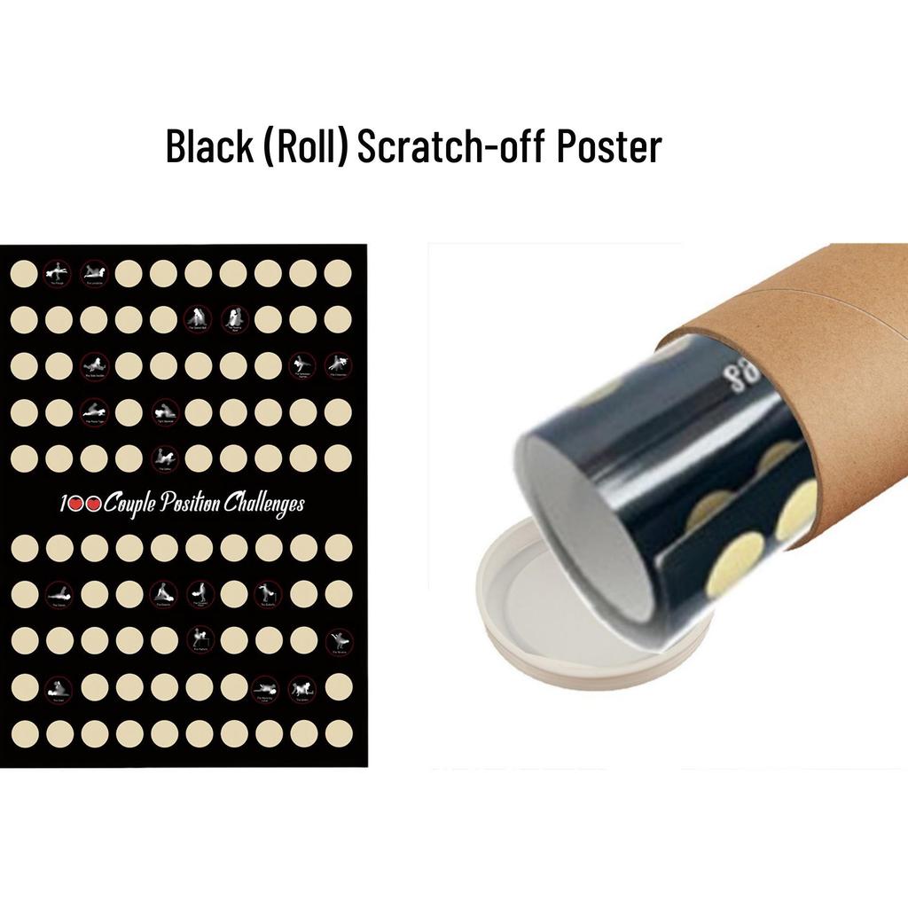 Plakat zdrapka dla kochanków z różnych krajów: Wyzwanie 100 Poz dla Par