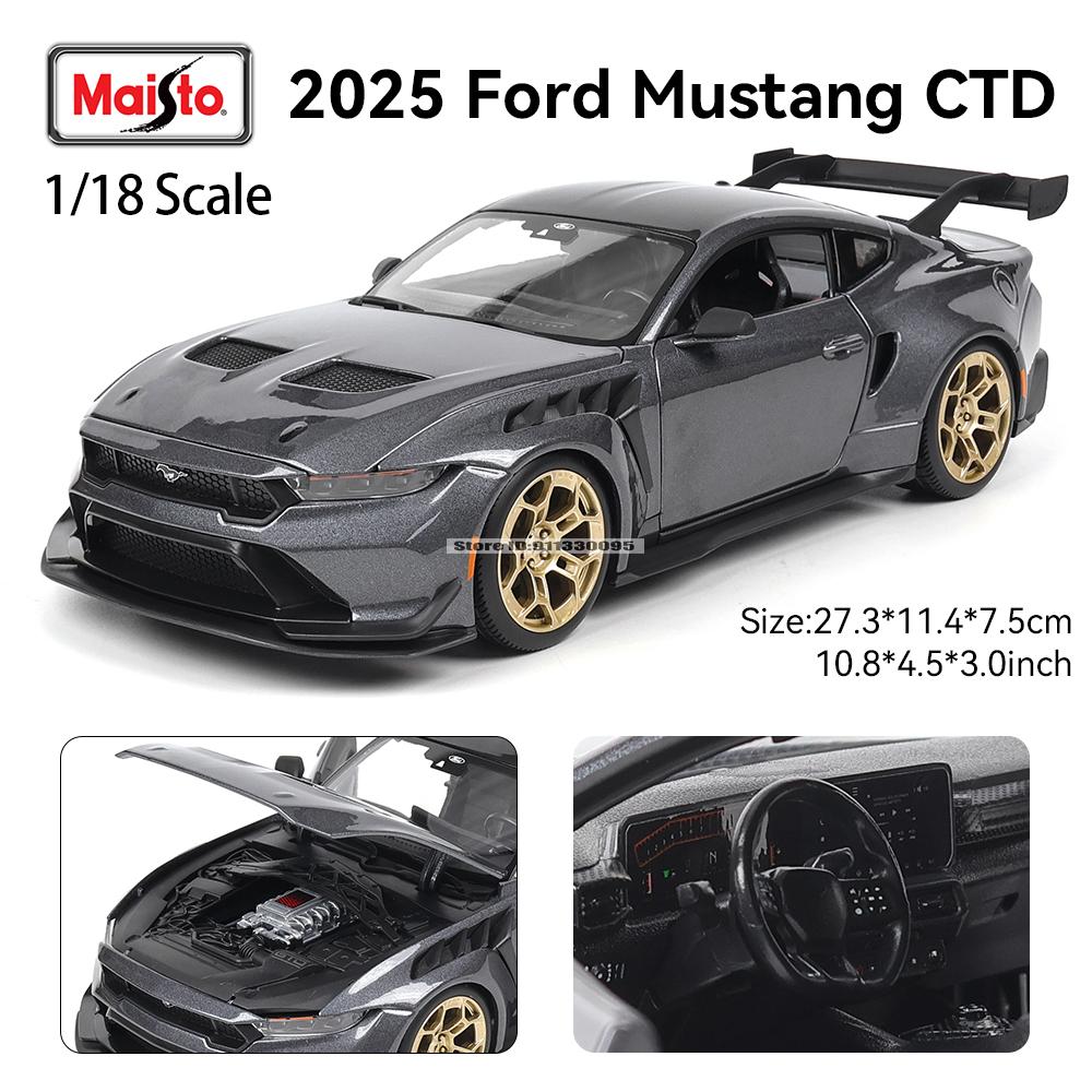 Maïsto 1:18 2025 Ford Mustang CTD Modèle de Voiture en Alliage Modèle Statique Moulé sous Pression Collection Cadeau Jouet Cadeau Base Noire