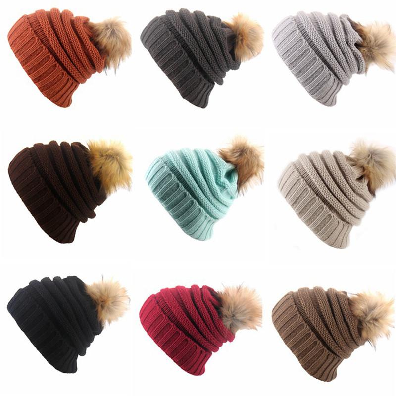 Stylish Winter Women's Knitted Beanie Hat With Versatile Pom Pom Design And Warm Material