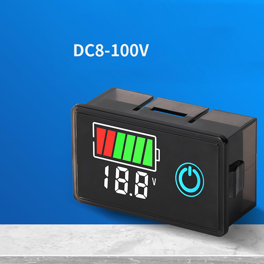 Digital Voltage Battery Meter LCD Display Voltmeters Tester Instrument for 8-100V Vehicle Boats Marine Home Appliances