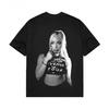 Revenge Tour Blondes weibliches Porträt Druck T-Shirt und Kinder-T-Shirt Herren Retro-inspiriertes Grafikdruck Lässige Kurzarm-Baumwolle Streetwear Oberteile