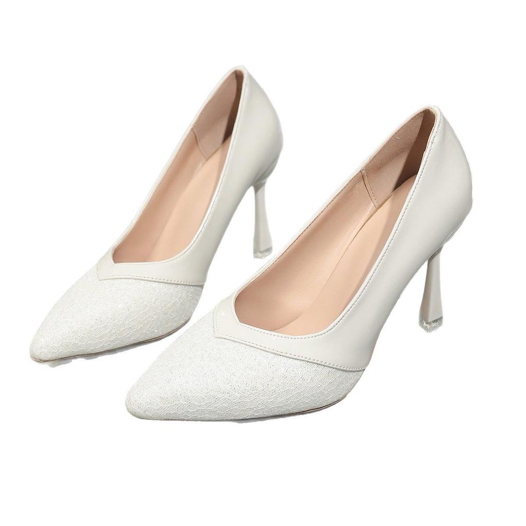 Shallow single shoes women's versatile 2025 autumn new women's shoes trendy ins lady temperament high heels pointed work shoes