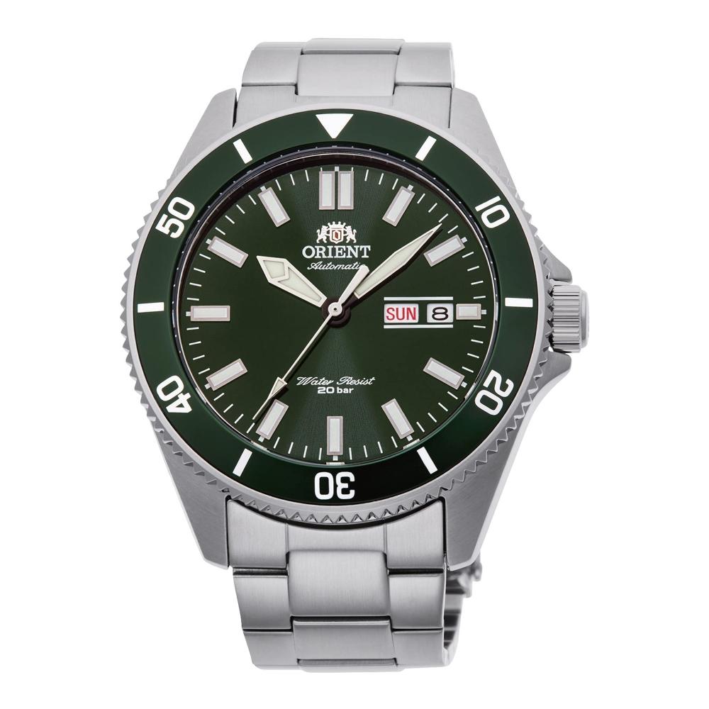 

[Orient] Часы ORIENT SPORTS с автоматическим подзаводом (Ручная обмотка в комплекте) Часы Diver Design с зеленым циферблатом и винтовой заводной головкой RA-AA0914E19B для мужчин