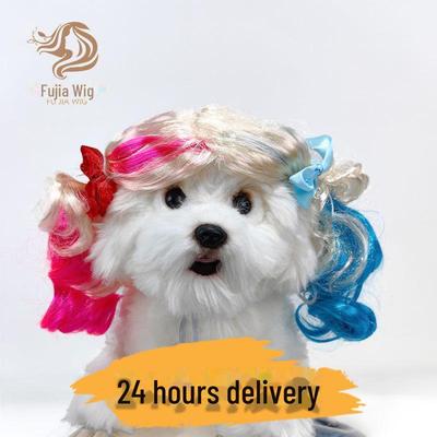 Haustierperücken: Doppel-Pferdeschwanz Hundeaccessoire für Weihnachten & Halloween