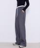 MANAVIS7 Striped Elastic Pants [Ash]