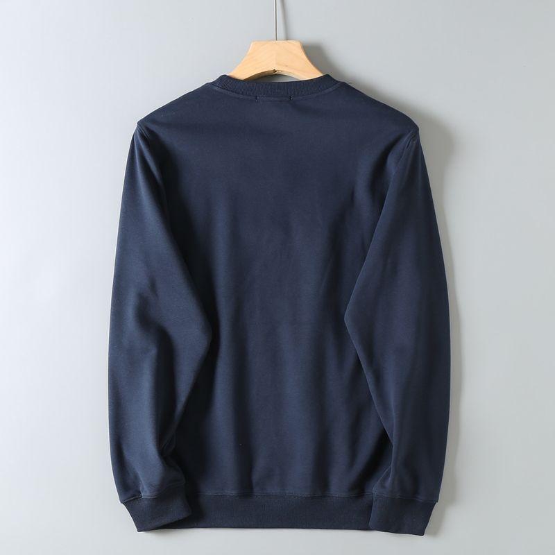 Men's Casual Printed Versatile Round-Neck Long-Sleeve Pullover Sweatshirt with Fleece Lining for Autumn and Winter, Export Surplus