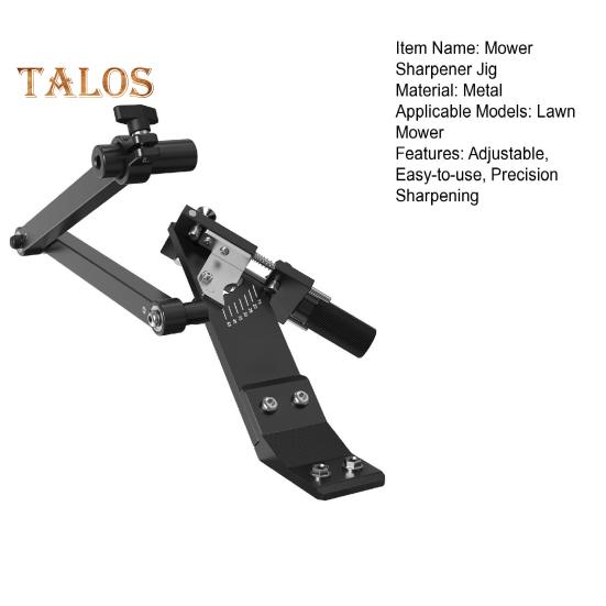 Lawn Mower Blade Sharpener Jig Easy Installation Mower Sharpener with 4 Adapters Adjustable Sharpening Frame for Straight Blades Standard Blades