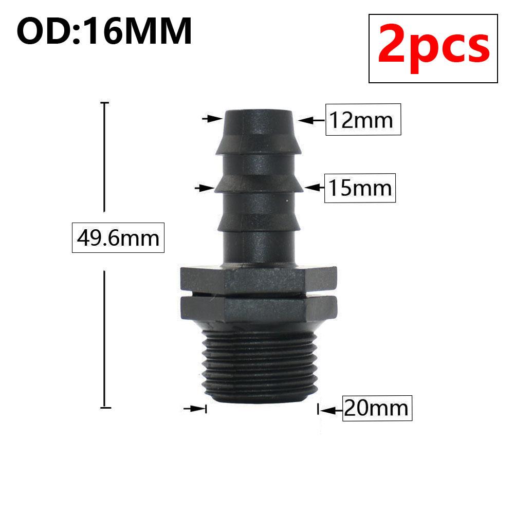 8/16/20/25/32mm Garden PE Tube Connector 1/2 3/4 1" Thread Hose Elbow Barb Coupler Fitting Farm Irrigation PE Pipe Joint