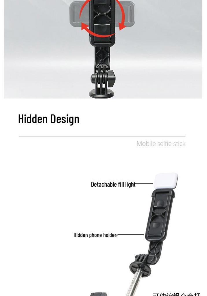 360° Rotating Anti-Shake Selfie Stick Tripod with Bluetooth Remote and Extendable Desktop Stand