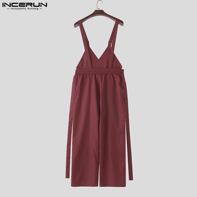 INCERUN Men Summer Adjustable Suspenders Long Strap Jumpsuits Overalls Pants