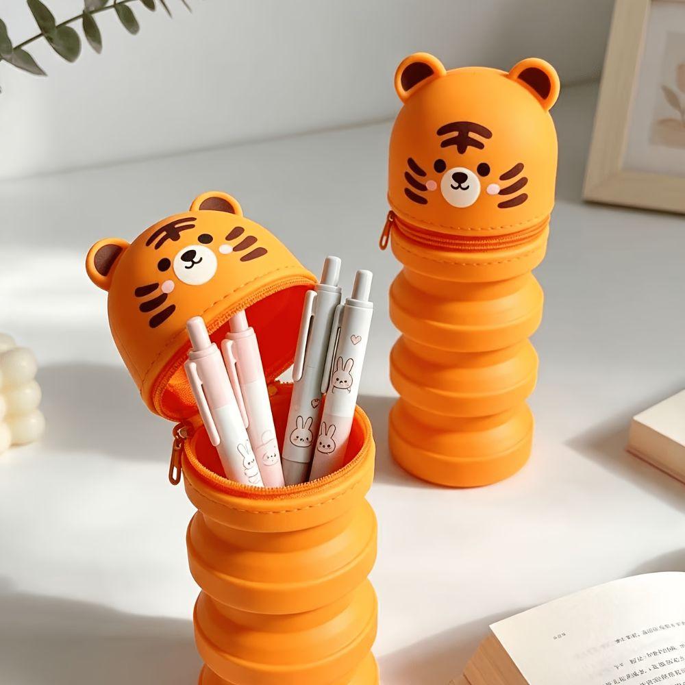 Silicone Material Upright Desk Organizer Upright Design Desk Storage Box For Kids