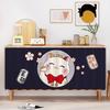 Lucky Cat Pattern Kitchen Curtain Cabinet Half-curtains DustProof Curtains Wardrobe Cupboard Cover Japanese Style Home Decor