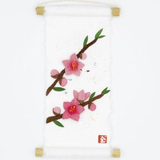 

crepe paper Mini hanging seasonal peach [Japanese paper, craft, Japanese-style interior] scroll, spelling, рожевий