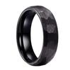 Black Stainless Steel Couple Ring Fashion Hammered Multi-faceted Titanium Rings for Men Women Wedding Engagement Jewelry