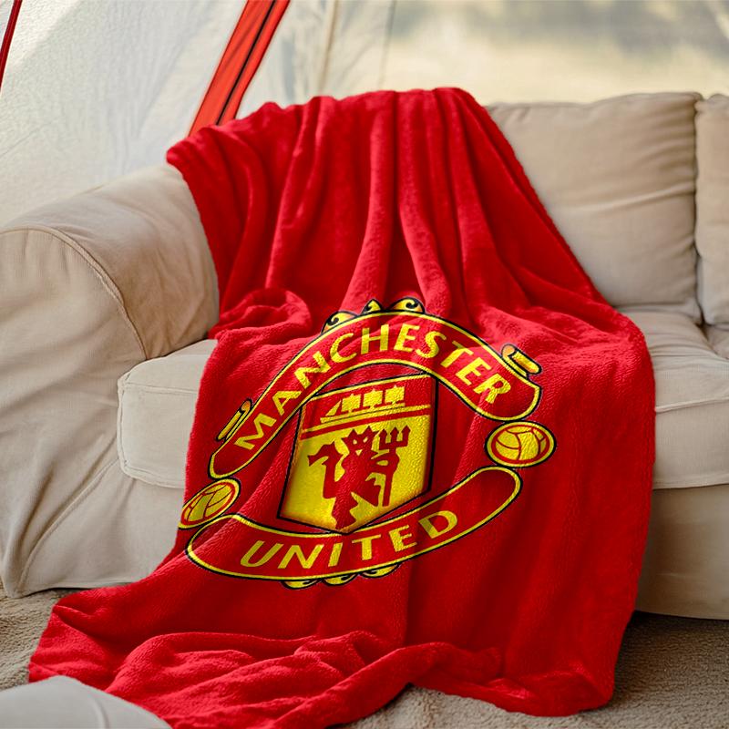 1pc Manchester United Manchester City Blanket, Super Cozy Printed Home Blanket, All-Season Warmth